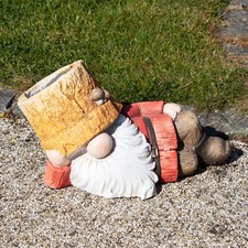 Rustic Laying Garden Gnome