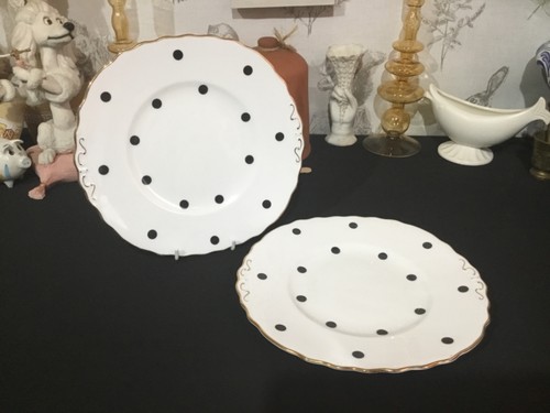 Vintage royal vale black polka - vintage,