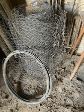 Galvanised Chicken Wire Mesh Netting Rabbit Cage Aviary Fence Net + Wire Cable