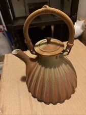 Jony Martin 1990 Australian Studio Pottery Stoneware Tea Pot & Bamboo Handle