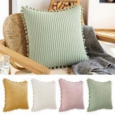 18x18" Corduroy Plush Jumbo Cord Cushion Cover Soft Pillow Case Home Decor