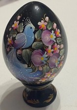 Authentic Artisan Ukrainian Pysanka Egg With stand