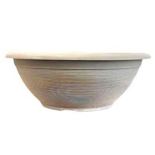43cm Beige Grey Bowl Plant Pot Outdoor Garden Round Flower Herb Plastic Planter