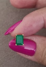 2.00ct Colombian emerald ethically sourced studs earrings in yellow gold