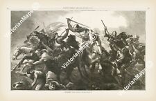 CRUSADER knights cross sword Holy Crusade Harper's Weekly 1876 art print poster