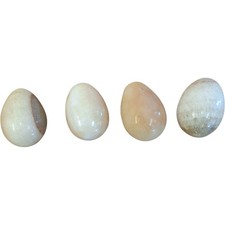 Polished Egg Shaped Stones Natural Mineral Collectible Lot 4 Pieces