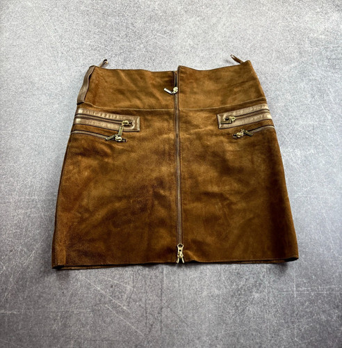 Brown suede look mini - mini, skirt