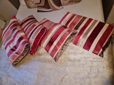 4x Bespoke Bolster Scatter Velvet Cushion Stripe for Sofa red christmas xmas