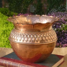 Copper jardiniere planter