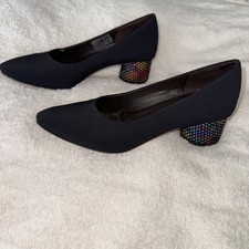 Brunata Italian shoes - Black With Multi-coloured Round Heels SIZE 36.5