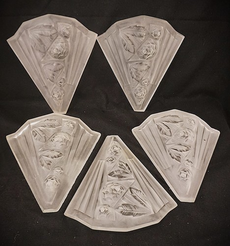 Art deco glass slip - shades, for
