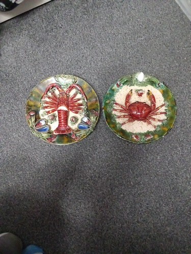 Pair antique majolica - pair,
