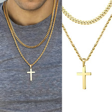 Gold Mens Women Double Chain