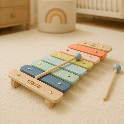 Wooden xylophone engraved - wooden,