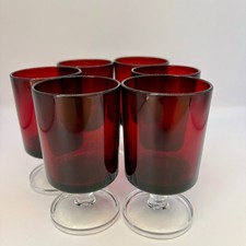 Set of 6 Ruby Red Luminarc