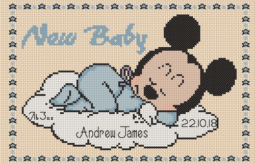 Cross stitch chart new baby - cross,