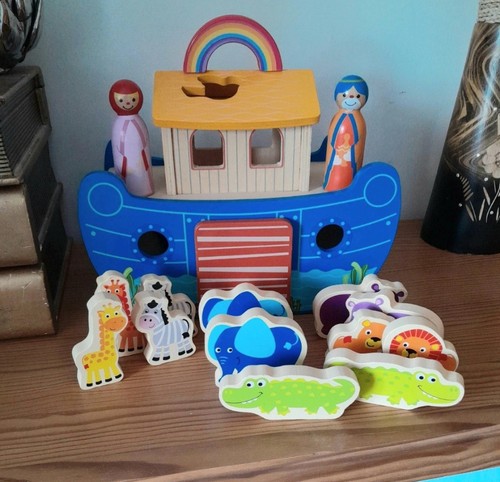 Noah ark wooden playset with - playset,