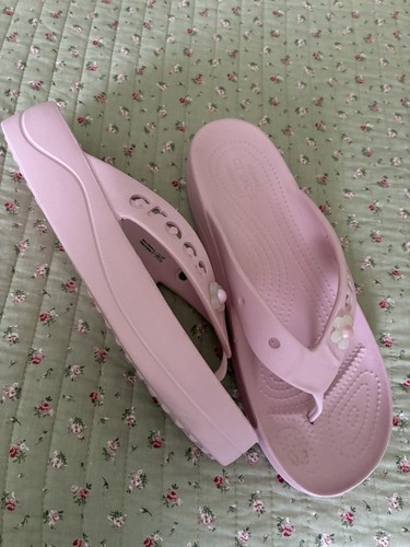 Ladies pink crocs flip - pink,
