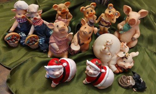 Pig piggy lot figurines - pig,