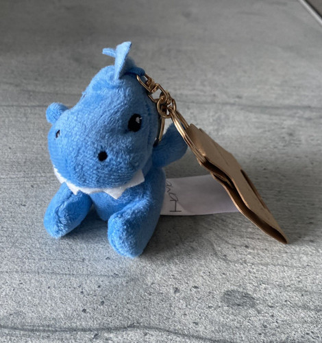 Blue dinosaur plush keyring - blue,