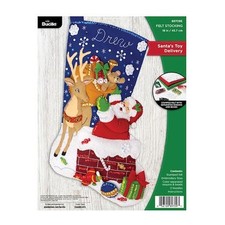 Bucilla 18" Felt Christmas Stocking Kit - Santa's Toy Delivery 89709E