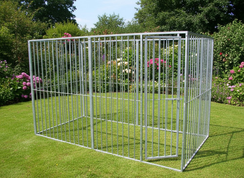 Sided galvanised dog pen - dog,
