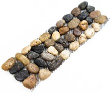 Woodside Pebble Strip Decorative Garden Lawn/Flower Bed Border Edging, Pack of 8