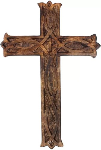 Rustic wooden wall cross - rustic,