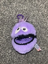 Zip Emals Purple Worry Monster Zipper Mouth Soft Toy Bag Clip