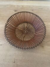 Vintage Mid Century Tiki Round Bamboo Cane Wooden Fruit Basket Bowl VGC