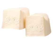 Square Arm Caps Pair Lucinda lace Effect Antimacassar Chair Cover Cream SECOND