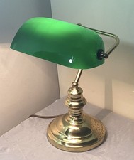 Vintage banker lamp green desk - vintage,