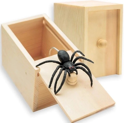 Spider box prank wooden - box,