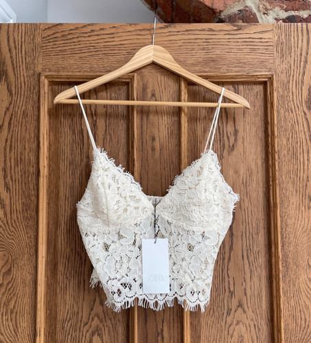 Zara embroidered crop - crop, ecru