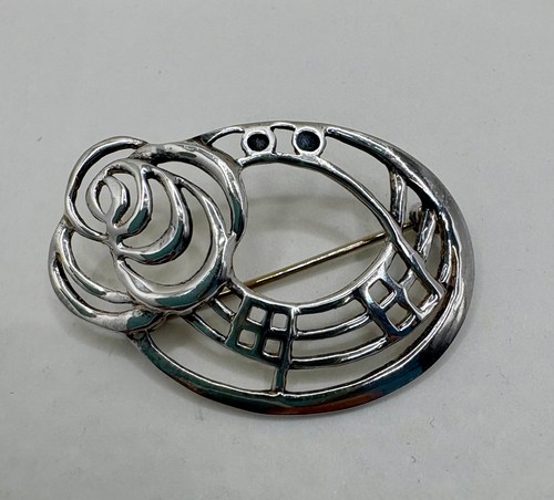 Sterling silver brooch - silver,