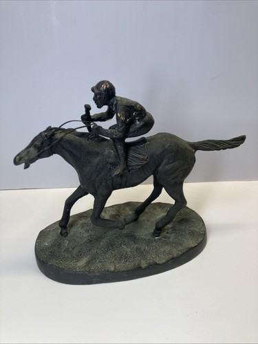 Bronze horse racing sculpture - bronze,