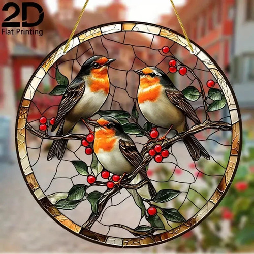 Three robin berry branch - robin,