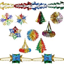 Christmas Foil Ceiling Decorations Multicolour - Choose Design