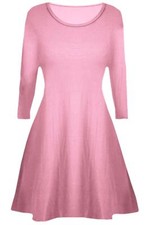 Swing Dress Mini Skater Round Neck Long Sleeve Kids Girls Childrens Top Age 5-13