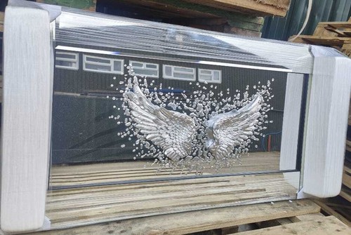Silver sparkle angel wings - silver,