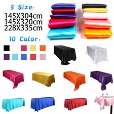3 Size Satin Tablecloth Rectangle Banquet Table Cover Cloth Wedding Party Decor