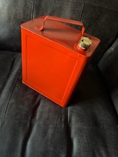 Vintage Shell X-100 Motor Oil Can – Rare Small Cap Red Metal Petrol Tin Decor