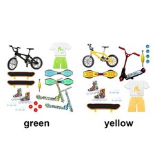 Finger Bike Skateboard Toy Set Durable Fun Home Green