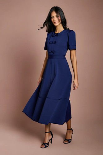 Coast navy fit - flare, dress