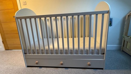 Ikea gonatt white cot - white, with