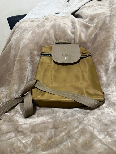 Soft khaki nylon - backpack, with