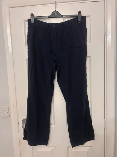 Linen blend dark - , trousers