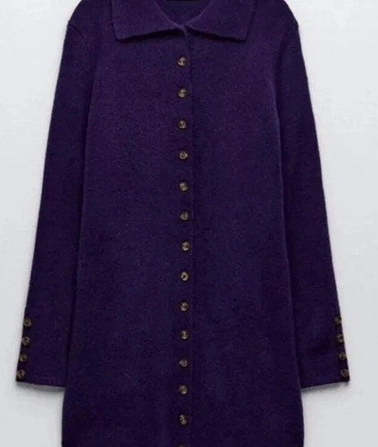 Zara purple button - button, through