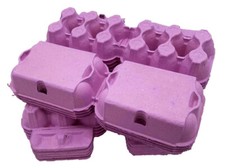 50 - 250  X NEW HALF DOZEN FLAT TOP EGG BOXES IN PINK FOR MEDIUM TO LARGE EGGS