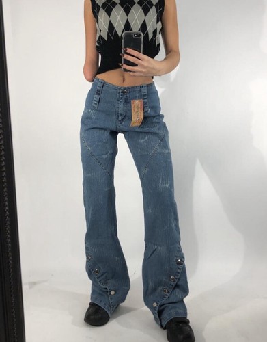 90s flares with poppers waist - flares,